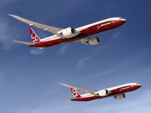 Boeing 777-8X and 777-9X. Boeing photo.