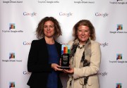 Lois Brown receives the award from Google's Sophie Chesters