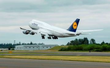 The 747-8 Intercontinental,  during a test flight. Boeing photo.
