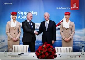 Tim Clark and Thomas Woldbye announce the A380 service.