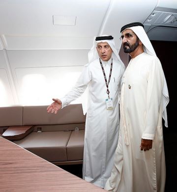 Touring Qatar Airways A380 with the airline's GCEO, Akbar Al Baker.